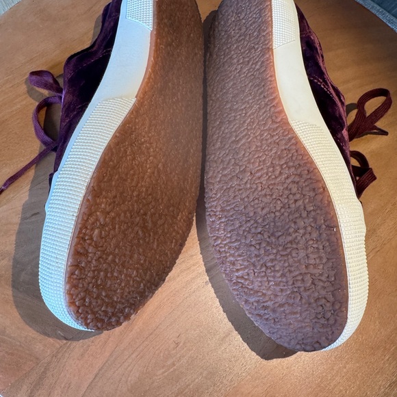 Like New Superga Classic 2750 Velvet Sneakers in Bordeaux/Wine, size 10/41.5 - Picture 8 of 13